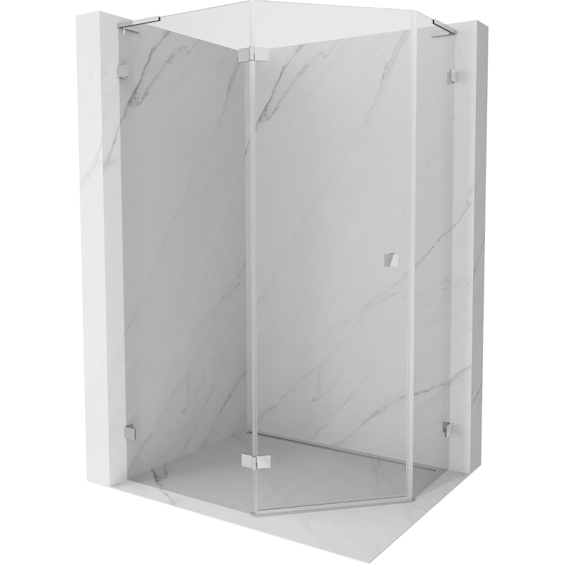 Mexen Lunar L Fünfeck-Duschkabine links schwenkbar 100 x 90 cm, transparent, chrom - 831L-100L-090P-01-00-L