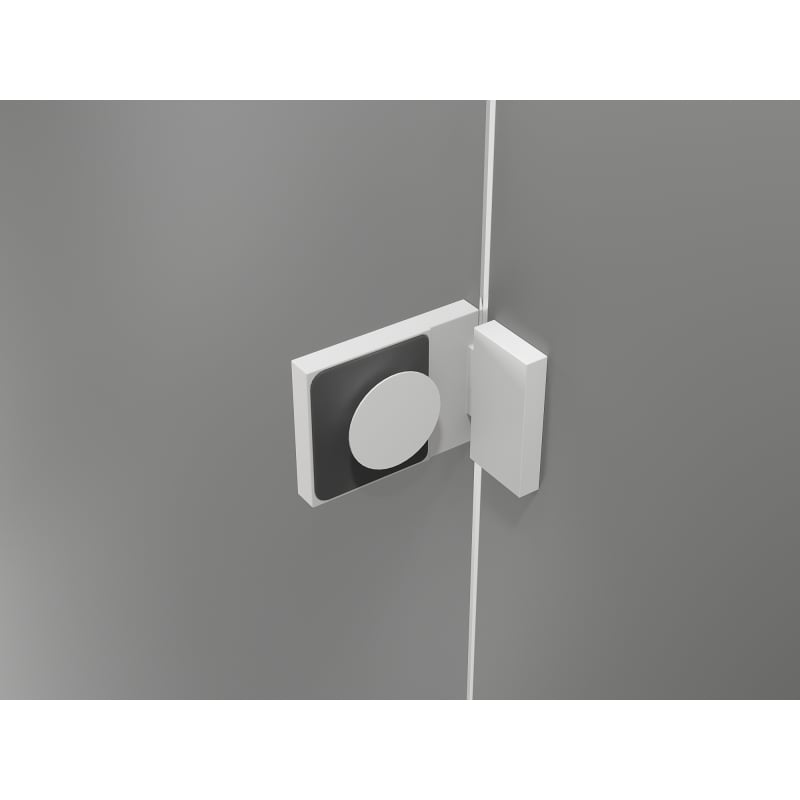 Mexen Lunar L petokutna staklena vrata tuš kabine na lijevoj strani 80 x 100 cm, prozirna, bijela - 831L-080L-100P-20-00-L