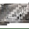 Mexen Lunar L vijfhoekige douchecabine scharnierend links 90 x 80 cm, transparant, wit - 831L-090L-080P-20-00-L