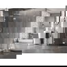 Mexen Lunar L vijfhoekige douchecabine scharnierend links 90 x 80 cm, transparant, wit - 831L-090L-080P-20-00-L