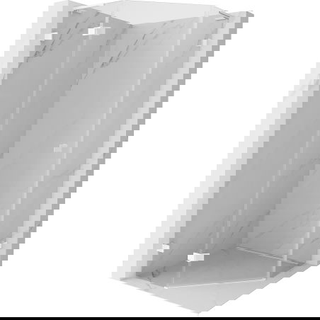 Mexen Lunar L cabine de douche pentagonale pivotante gauche 100 x 100 cm, transparent, blanc - 831L-100L-100P-20-00-L