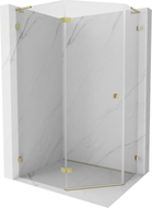 Mexen Lunar L petokutna tuš kabina s otvaranjem na lijevu stranu 90 x 80 cm, prozirna, zlatna - 831L-090L-080P-50-00-L