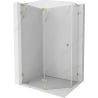 Mexen Lunar L cabine de douche pentagonale pivotante gauche 100 x 80 cm, transparent, dorée - 831L-100L-080P-50-00-L