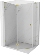 Mexen Lunar L petkotna nagibna levi tuš kabina 100 x 90 cm, prozorna, zlata - 831L-100L-090P-50-00-L