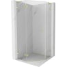 Mexen Lunar L pentagonal shower enclosure, left hinged 80 x 80 cm, transparent, brushed gold - 831L-080L-080P-55-00-L