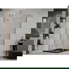 Mexen Roma douchecabine scharnierend 90 x 90 cm, transparant, goud + Flat douchebak, zwart - 854-090-090-50-00-4070G