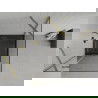Mexen Roma douchecabine scharnierend 90 x 90 cm, transparant, goud + Flat douchebak, zwart - 854-090-090-50-00-4070G