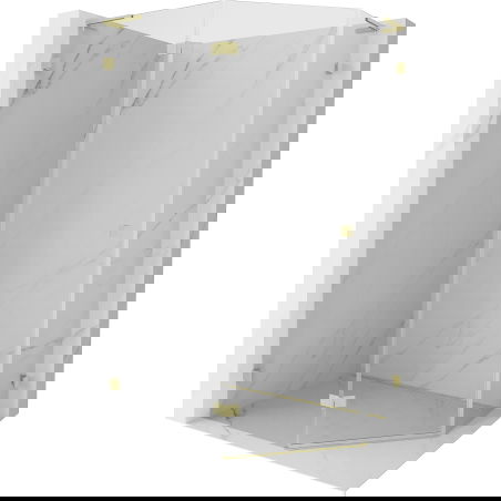 Mexen Lunar L πεντάγωνο αρθρωτό αριστερό ντουζ πι 100 x 80 cm, διάφανο,