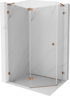 Mexen Lunar L viiekujuline vasakukäeline dušinurk 100 x 80 cm, läbipaistev, roosa kuld - 831L-100L-080P-60-00-L
