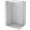 Mexen Lunar L cabine de douche pentagonale pivotante gauche 100 x 90 cm, transparent, or rose - 831L-100L-090P-60-00-L