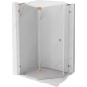 Mexen Lunar L cabine de douche pentagonale pivotante gauche 100 x 80 cm, transparent, cuivre brossé - 831L-100L-080P-65-00-L