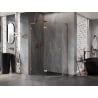 Mexen Lunar L cabine de douche pentagonale pivotante gauche 100 x 80 cm, transparent, cuivre brossé - 831L-100L-080P-65-00-L