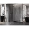 Mexen Lunar L Pentagonal Swing Shower Cabin Left 90x80 cm, Transparent, Brushed Gun Gray - 831L-090L-080P-66-00-L