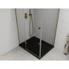 Mexen Roma cabine de douche pivotante 100 x 90 cm, transparent, or + receveur Flat, noir - 854-100-090-50-00-4070G
