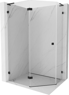 Mexen Lunar L cabina de ducha pentagonal abatible izquierda 90 x 80 cm, transparente, negro - 831L-090L-080P-70-00-L