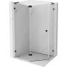 Mexen Lunar L cabine de douche pentagonale pivotante gauche 100 x 80 cm, transparent, noir - 831L-100L-080P-70-00-L