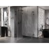 Mexen Lunar L pentagonal pivot shower enclosure left 100 x 80 cm, transparent, black - 831L-100L-080P-70-00-L