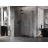 Mexen Lunar L cabine de douche pentagonale pivotante gauche 100 x 80 cm, transparent, noir - 831L-100L-080P-70-00-L