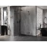 Mexen Lunar L cabine de douche pentagonale pivotante gauche 100 x 100 cm, transparent, noir - 831L-100L-100P-70-00-L