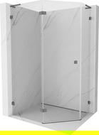 Mexen Lunar L cabina de ducha pentagonal abatible izquierda 100 x 90 cm, transparente, gun metal - 831L-100L-090P-95-00-L