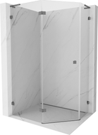 Mexen Lunar L viieosaline dušinurk vasak 100 x 90 cm, läbipaistev, gun metal - 831L-100L-090P-95-00-L