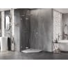 Mexen Lunar L cabine de douche pentagonale battante gauche 80 x 80 cm, transparent, nickel brossé - 831L-080L-080P-97-00-L