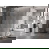 Mexen Lunar L douchecabine vijfhoekig draaibaar links 80 x 80 cm, transparant, geborsteld nikkel - 831L-080L-080P-97-00-L