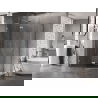 Mexen Lunar L Fünfeck-Duschkabine mit linker Schwingtür 100 x 80 cm, transparent, gebürstetes Nickel - 831L-100L-080P-97-00-L