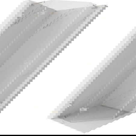 Mexen Lunar L petkotna tuš kabina nihajna leva 100x100 cm, prozorna, brušen nikel - 831L-100L-100P-97-00-L