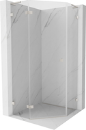 Mexen Lunar L petkotna tuš kabina nihajna leva 100x100 cm, prozorna, brušen nikel - 831L-100L-100P-97-00-L