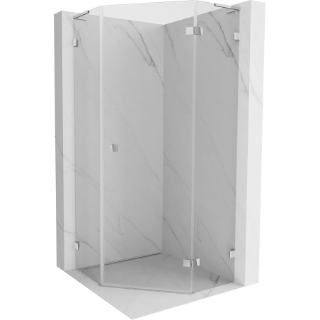 Mexen Lunar L petokutna tuš kabina s otvorom na desnoj strani 80 x 80 cm, prozirna, krom - 831L-080P-080L-01-00-P