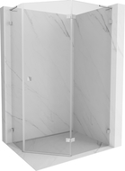 Mexen Lunar L prha kabina petkotna nihajna desna 90 x 80 cm, prosojna, krom - 831L-090P-080L-01-00-P