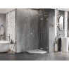 Mexen Lunar L viiekandiline avalduv dušinurk parempoolne 90 x 90 cm, läbipaistev, kroom - 831L-090P-090L-01-00-P
