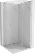 Mexen Lunar L peterokutna tuš kabina na desna vrata 90 x 90 cm, prozirna, krom - 831L-090P-090L-01-00-P