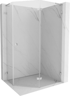 Mexen Lunar L viiepoolne dušinurk alumine parempoolne 100 x 80 cm, läbipaistev, kroom - 831L-100P-080L-01-00-P