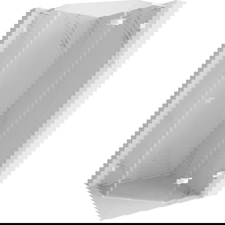 Mexen Lunar L πεντάγωνο δεξιό ανοξείδωτο ντους 80 x 80 cm, διαφανές, λευκό