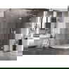 Mexen Lunar L Fünfeck-Duschkabine, schwenkbar, rechts 90 x 80 cm, transparent, weiß - 831L-090P-080L-20-00-P