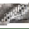 Mexen Lunar L Fünfeck-Duschkabine rechts angeschlagen 100 x 90 cm, transparent, weiß - 831L-100P-090L-20-00-P