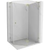 Mexen Lunar L cabine de douche pentagonale pivotante droite 90 x 80 cm, transparent, doré - 831L-090P-080L-50-00-P