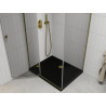Mexen Roma avatav dušinurk 100 x 80 cm, läbipaistev, kuldne + Flat dušialus, must - 854-100-080-50-00-4070G