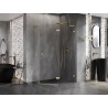 Mexen Lunar L kutni tuš kabina peterokutna desna 90 x 80 cm, prozirna, zlatna četkana - 831L-090P-080L-55-00-P