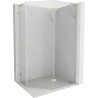 Mexen Lunar L kutni tuš kabina peterokutna desna 90 x 80 cm, prozirna, zlatna četkana - 831L-090P-080L-55-00-P