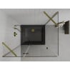 Mexen Roma Duschkabine schwenkbar 100 x 80 cm, transparent, gold + Duschwanne Flat, schwarz - 854-100-080-50-00-4070G