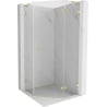 Mexen Lunar L cabine de douche pentagonale pivotante droite 90 x 90 cm, transparent, or brossé - 831L-090P-090L-55-00-P
