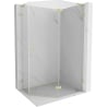 Mexen Lunar L pentagonal right-hinged shower cabin 100 x 80 cm, transparent, brushed gold - 831L-100P-080L-55-00-P