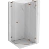 Mexen Lunar L cabine de douche pentagonale pivotante droite 80 x 80 cm, transparent, or rose - 831L-080P-080L-60-00-P