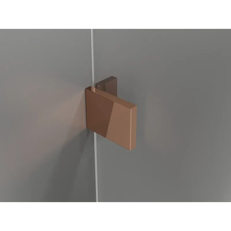 Mexen Lunar L cabine de douche pentagonale pivotante droite 80 x 90 cm, transparent, or rose - 831L-080P-090L-60-00-P