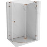 Mexen Lunar L viieosaline dušinurk, parempoolne, 90 x 80 cm, läbipaistev, roosa kuld - 831L-090P-080L-60-00-P