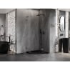 Mexen Lunar L cabine de douche pentagonale pivotante droite 90x90 cm, transparent, gris canon brossé - 831L-090P-090L-66-00-P