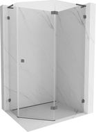 Mexen Lunar L viiekujuline parempoolne dušikabiin 100x80 cm läbipaistev, gun gray harjatud - 831L-100P-080L-66-00-P